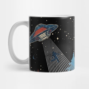 UFO Abduction Distressed Mug